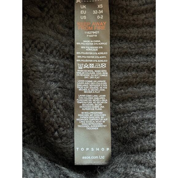 New ~ ASOS , TOPSHOP ~ Knitted Textured Cable Sweater Size 0-2 - Picture 6 of 7